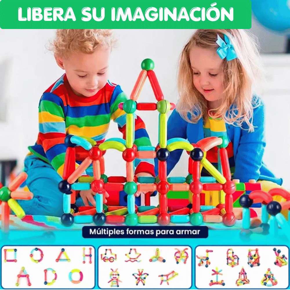 MagiBloques - Bloques Magnéticos 64 Piezas