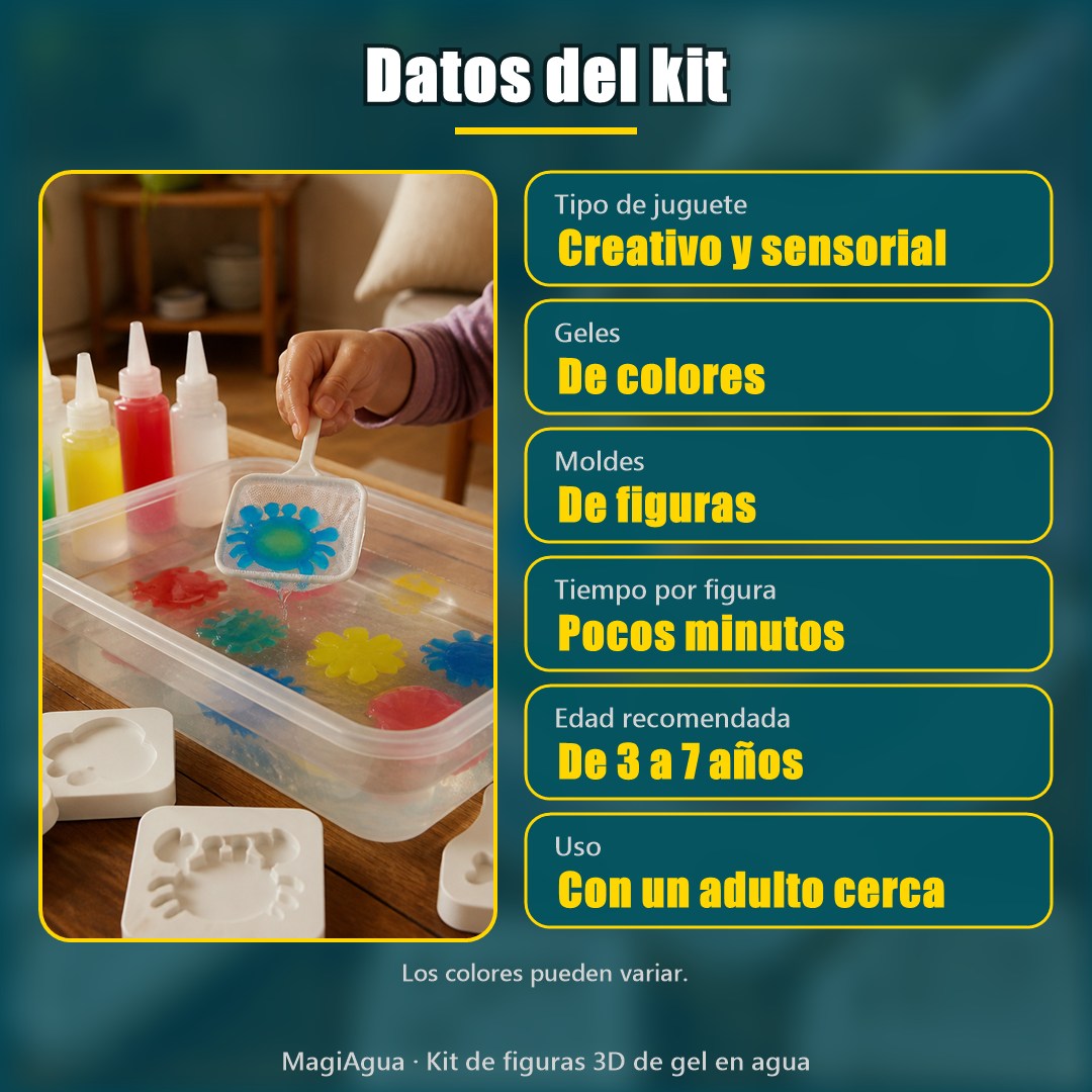 MagiAgua - Kit de Figuras 3D de Gel en Agua