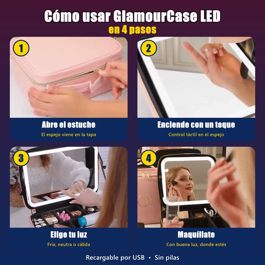 MaquiLuz - Estuche de Maquillaje con Espejo LED