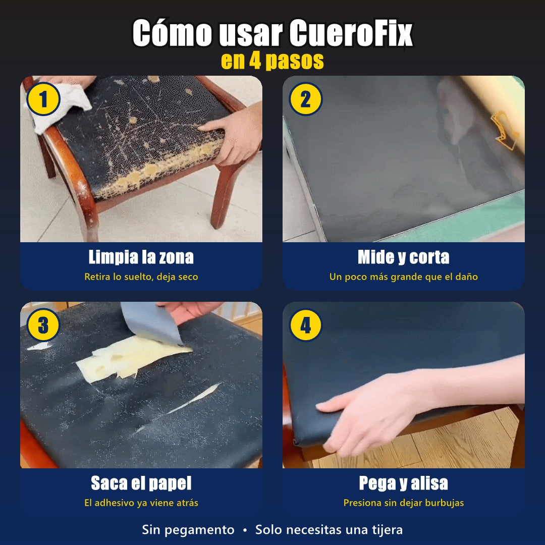 CueroFix - Rollo de Cuero Adhesivo de Reparación