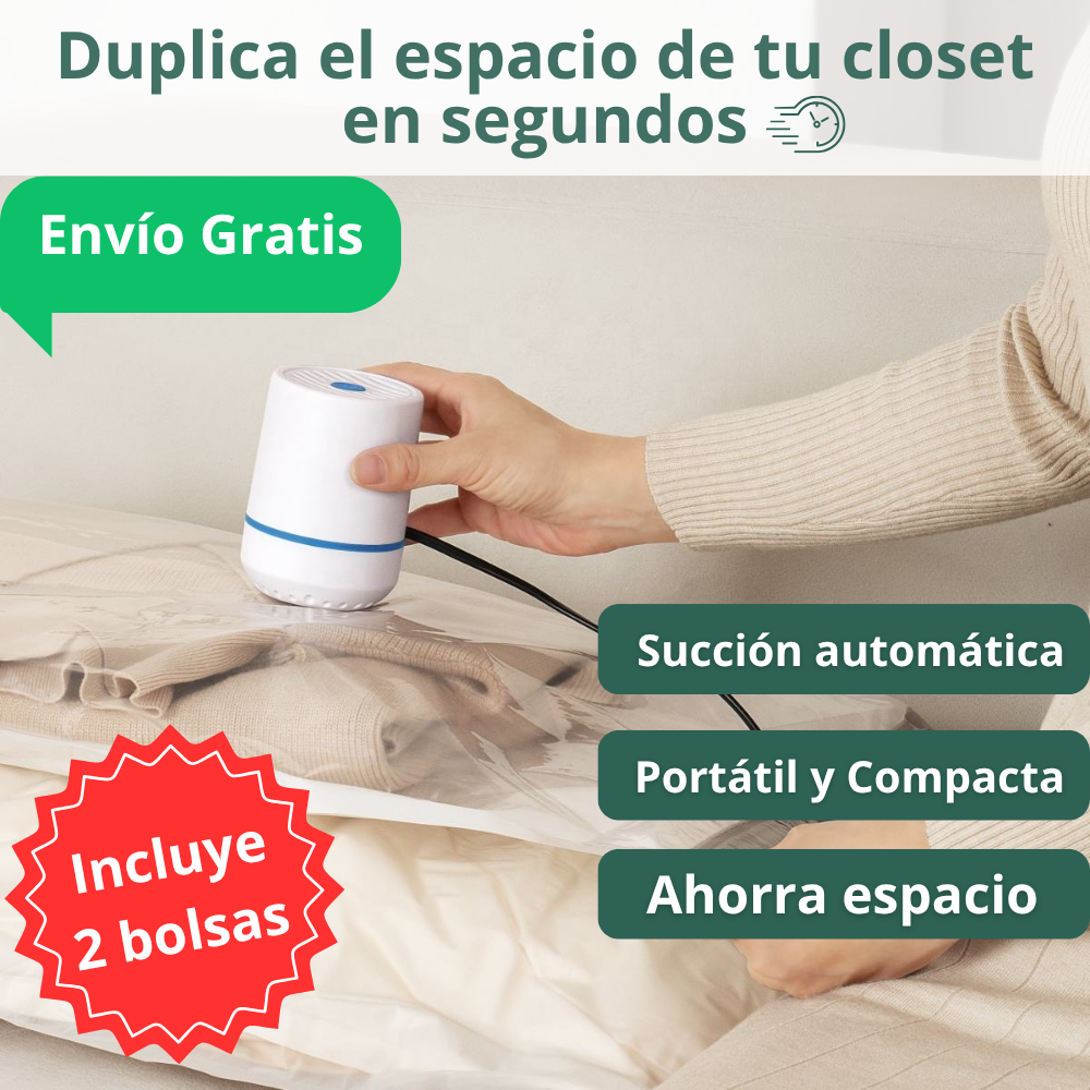 Pack Bomba Automática Sellado Vacío + 2 Bolsas