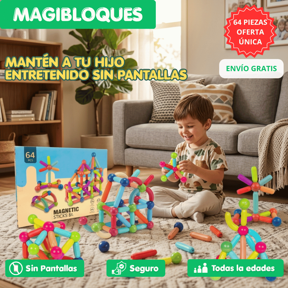MagiBloques - Bloques Magnéticos 64 Piezas
