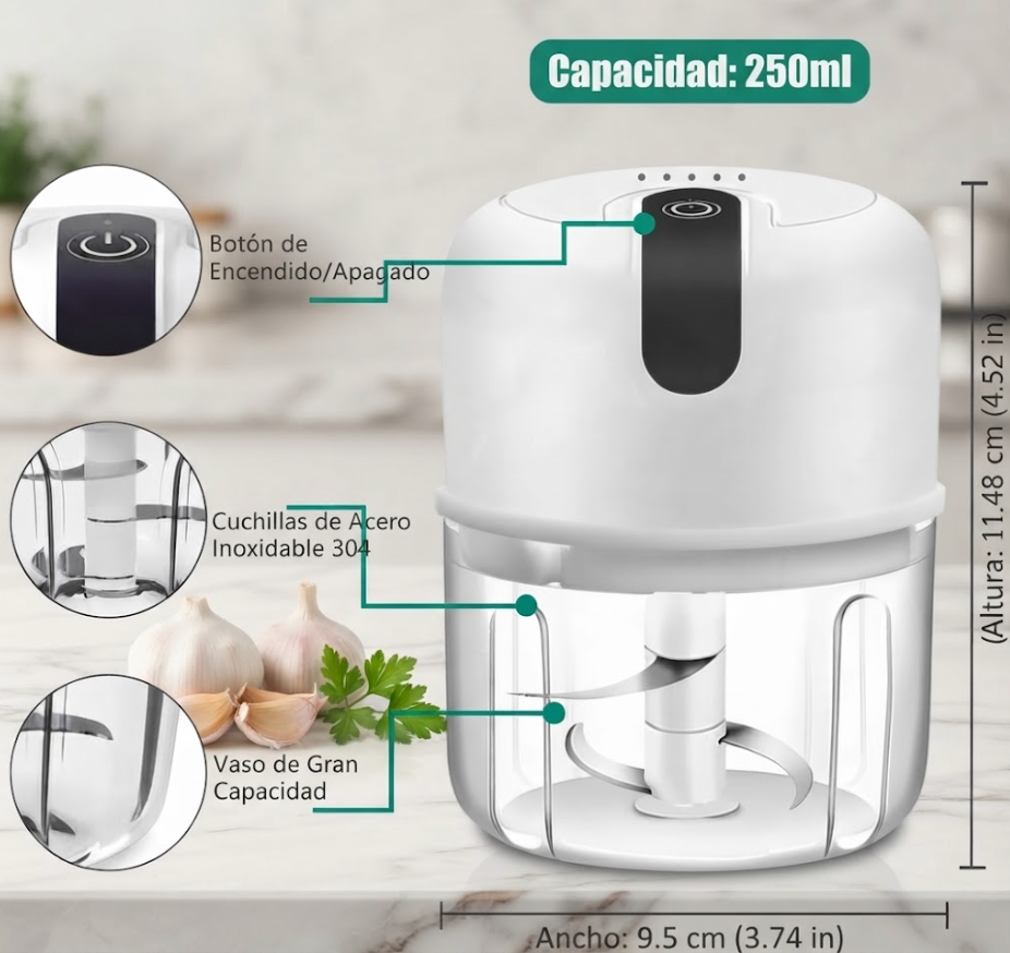ChefMini - Procesador De Alimentos Electrico 250ML