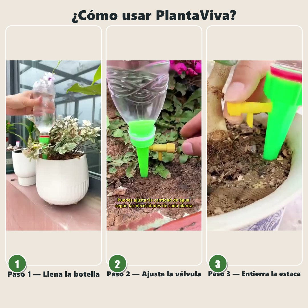 PlantaViva - Pack 12 Estacas de Riego por Goteo