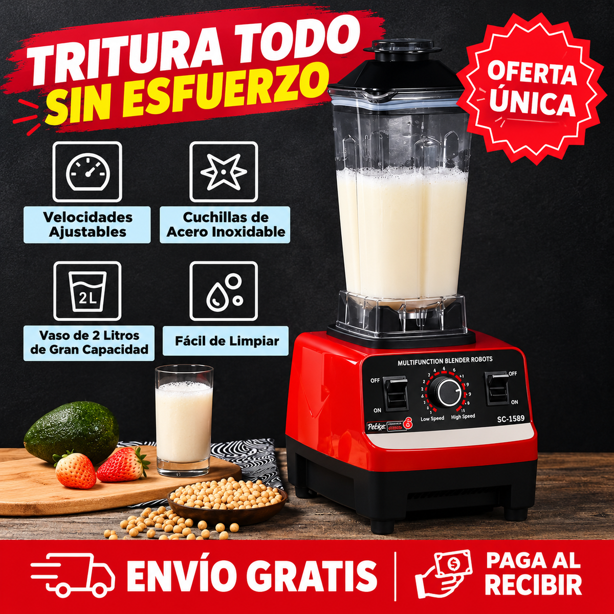 MaxiLicua Pro - Licuadora Profesional 2L