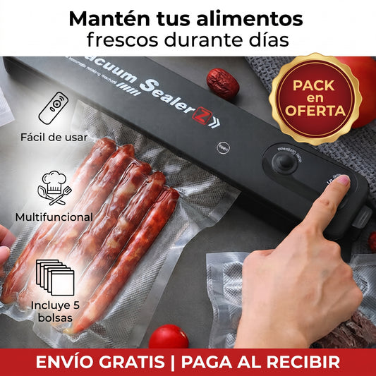 VacíoTotal Z - Pack Selladora al vacío + 5 bolsas de 15 x 25 cm