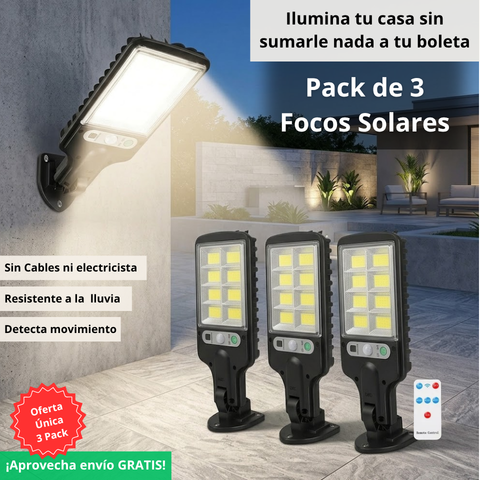 PACK 3 FOCOS SOLARES