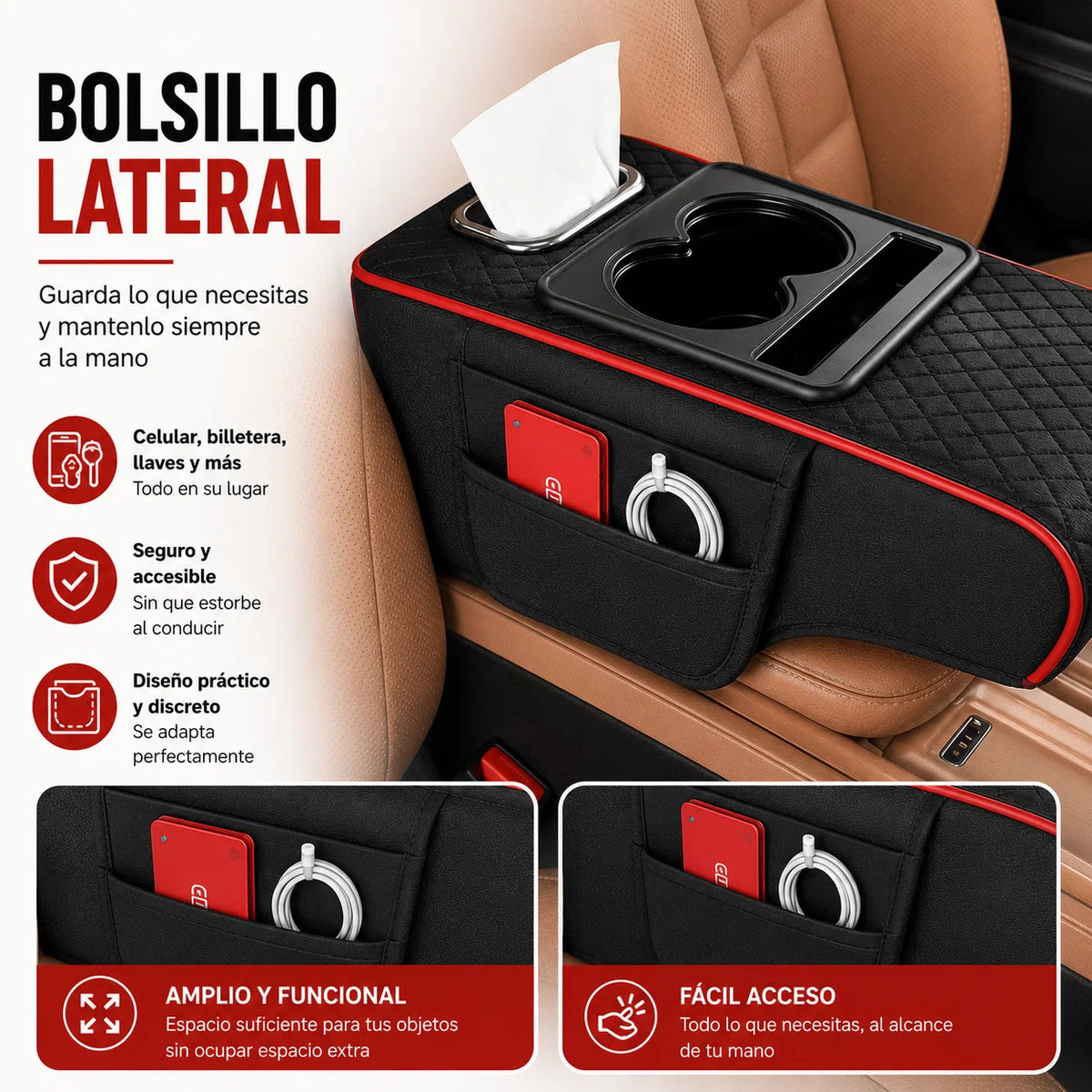 ConfortPlus - Cojín Apoyabrazos para Auto