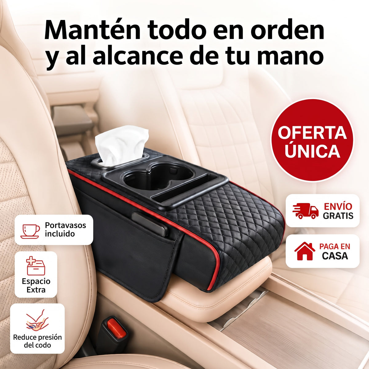 ConfortPlus - Cojín Apoyabrazos para Auto