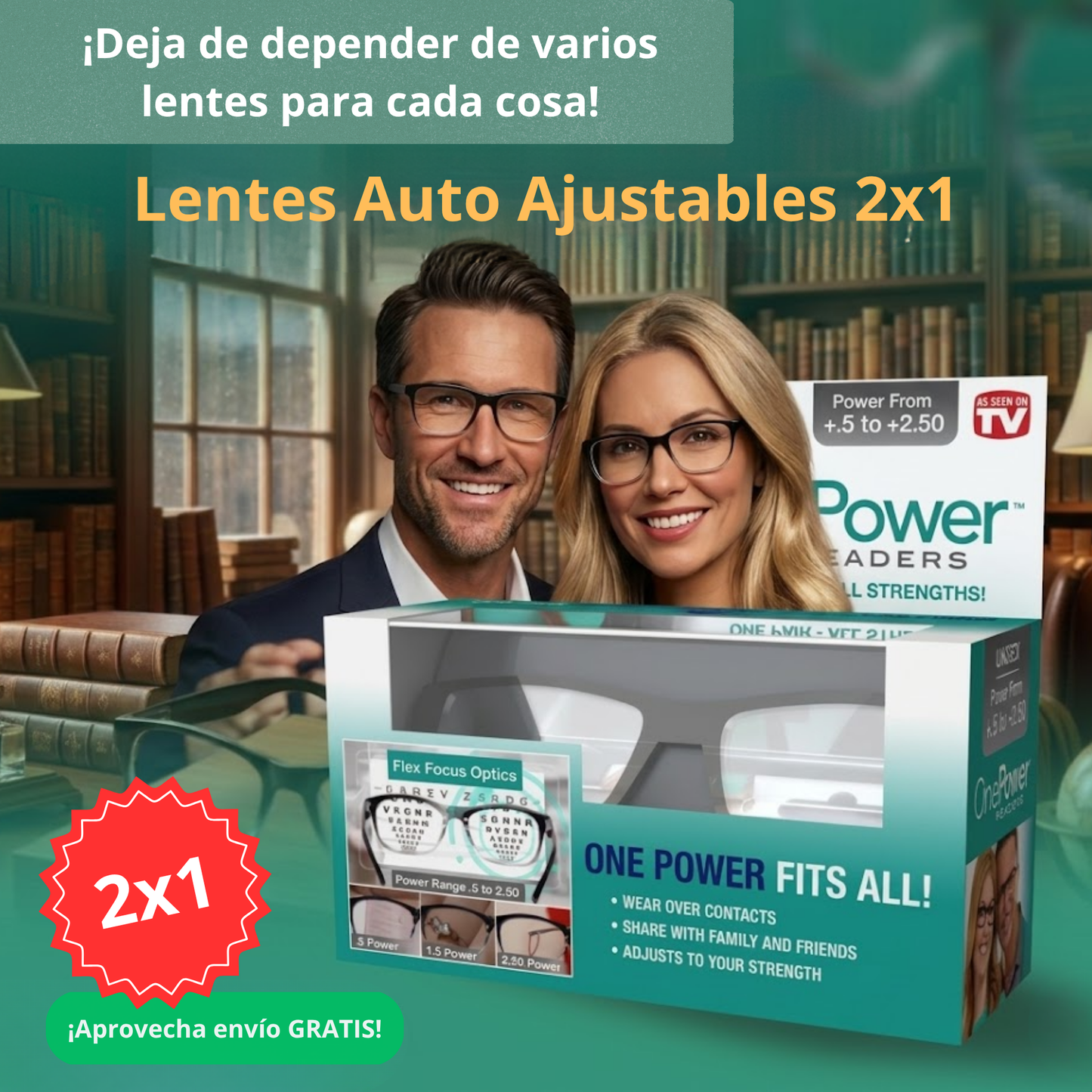 Lentes de Lectura Auto Ajustable 2x1
